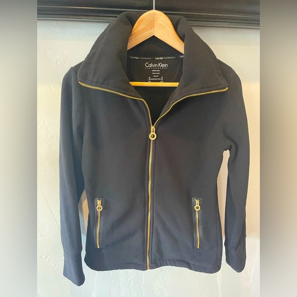 Calvin Klein Women's Black fleece Jacket size S - Picture 1 of 6
